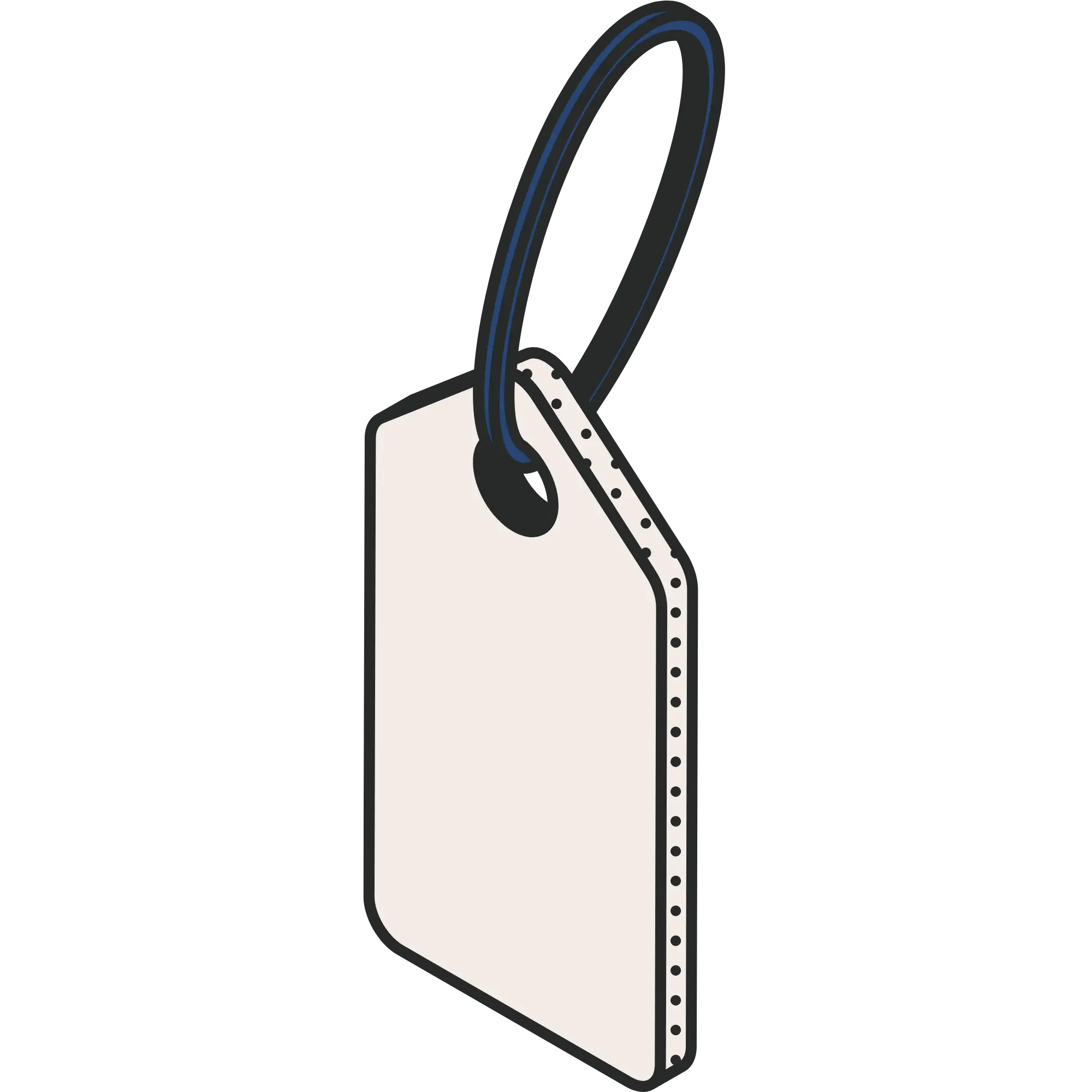 An illustration of a blank tag with a black loop, designed in a simple and minimalistic style, typical for website icons.